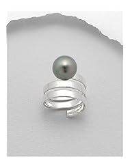 Gray Reconstructed shell Ring In 92.5 Sterling Silver