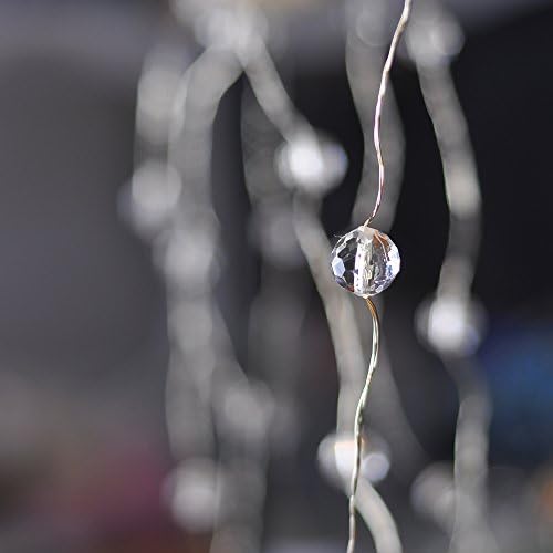 Homie Life 30 LED Battery Operated Acrylic Bead Lights with Timer.Round Ball String Lights. Sliver Color Ultra Thin Wire. Indoor Outdoor Use. (30L, Cool White)