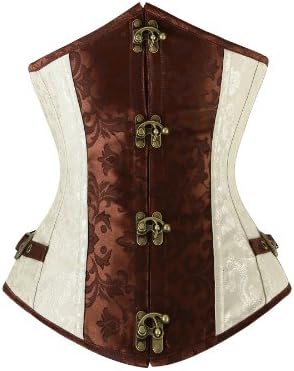 JustEmily Brown and Beige Steampunk Underbust Corset