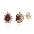14K Yellow Gold Ruby and Diamond Earrings