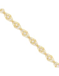 14k & Rhodium Diamond-cut Circles Bracelet