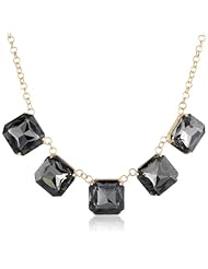 Panacea Smokey Crystal Faceted Bib Necklace, 15"