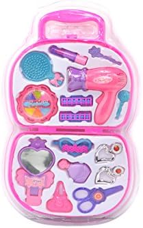 Little Cosmetics Pretend Makeup Princess Set Portable Baby Girl Hair Play Oval Bag Toy Little Lady Set Plastic Brush Lipstick