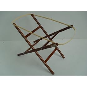 ELEGANTBABY DARK OAK FOLDING MOSES BASKET STAND