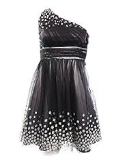 Junior Sheath One Shoulder Cocktail Above the Knee Polyester Mesh Glittering Mini Dress 