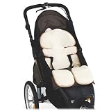 Kiddopotamus Strollsoft Luxe Seat Liner, Ivory Faux Fur & Tan Faux Seude