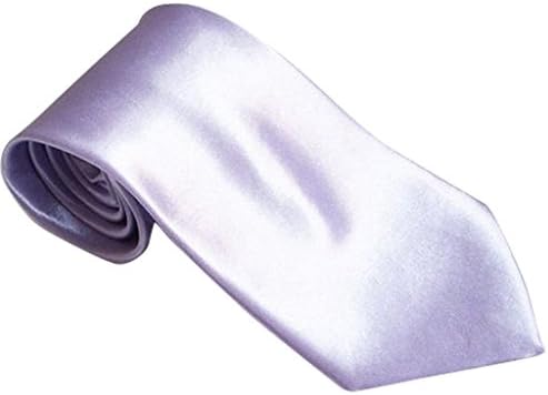 Men's Solid Color Fashion Business Semi-formal Satin Silky Soft Necktie Tie (57 x 3.9 ", Light Purple)