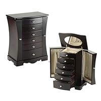 Modern Espresso Jewelry Box (Espresso) (13.75H x 10.25W x 7D)