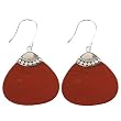 Handmade Red Jasper Beaded Earrings With Sterling Silver