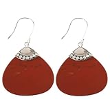 Handmade Red Jasper Beaded Earrings With Sterling Silver