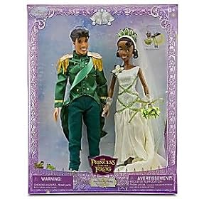Disney The Princess and the Frog Exclusive Figure 2-Pack Princess Tiana and Prince Naveen Wedding Doll Play Set