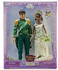 Disney The Princess and the Frog Exclusive Figure 2-Pack Princess Tiana and Prince Naveen Wedding Doll Play Set
