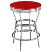 Soda Shoppe Bar Table- Red with Silver Base