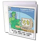 Londons Times Funny Food Coffee other Digestibles - Viewing Web Corn - Greeting Cards-12 Greeting Cards with envelopes