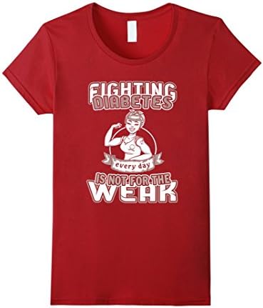 Women's Diabetes Awareness T Shirt - Fighting Diabetes Every Day XL Cranberry
