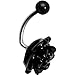 Black Beautiful Blooming Rose JBar Belly Ring