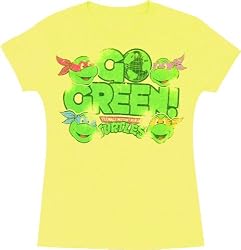 TMNT Teenage Mutant Ninja Turtles Go Green Yellow Juniors T-shirt Tee