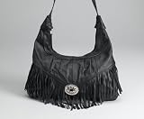 Western express - Sac a main cuir a franges - Country USA Cowgirl - Noir - MP19BLK