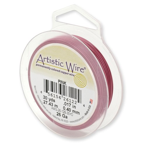 Artistic Wire 26-Gauge Pink Wire, 30-Yards