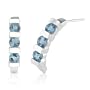 1.75 Carats Round Cut London Blue Topaz Semi-hoop Earrings in Sterling Silver