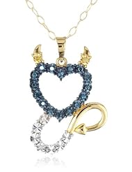 Diaura Sterling Silver Heart with Horns Pendant Necklace, 18.9"