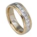 14K Two Tone Gold 1/2 ct. Princess Cut Machine Set Diamond Wedding Band