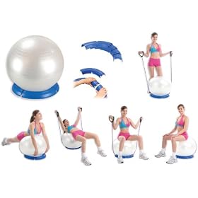 Sunny Health & Fitness Exercise Ball Base with Adjustable Tubing