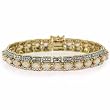 18K Gold Over Sterling Silver Created Fiery White Opal & Diamond Tennis Bracelet