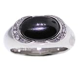 Michael Valitutti Diamond Cut Signity® Stone CZ Men's Ring Stainless Steel (UNISEX) with Black Onyx