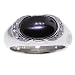 Michael Valitutti Diamond Cut Signity® Stone CZ Men's Ring Stainless Steel (UNISEX) with Black Onyx