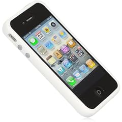 Bumper Schutzh�lle f�r iPhone 4S / 4 ...::: weiss / offwhite :::... mit Metallbuttons von Wicked Chili
