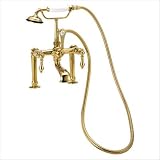 41kUXkoeeCL. SL160  Elizabethan Classics RM01 Deck Mount Tub Faucet with Hand Shower and Metal Lever Handles for 6 Risers