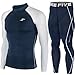 Skin Tight Compression Under Layer Long Sleeve Shirt & Pants Navy SET