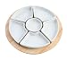T&G Gift Range Revolving Platter in Hevea Wood with White Porcelain Dishes