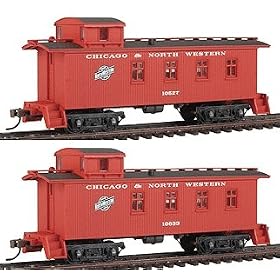 Walthers - 4-Window Wood Caboose - Ready to Run 2-Packs - Limited-Run - Chicago & North Western