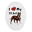 I Love My Pit Bull Ornament (Oval)