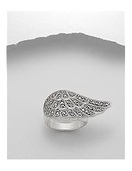 Angel Wings Marcasite Ring In 92.5 Sterling Silver