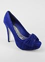 Suede Knotted Bow Platform Heel