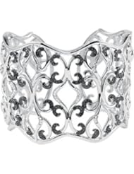 7 Inch Black And White Diamond Cuff Bracelet Sterling Silver 1 1/3 Ct Tw 68703