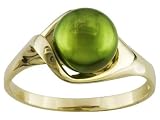 10KT 8MM GREEN BEAD RING
