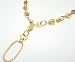 14K Yellow Gold Matte-Finish Hand-Crafted Link Textured Lariet Necklace, Designed with a Drop Oval-Shape Link that is Enhanced with Burnish Set Diamonds.