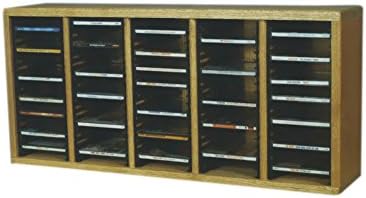 Cdracks Media Furniture Solid Oak Desktop or Shelf CD Cabinet Capacity 100 CD's Honey Finish