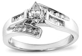 10k Diamond Bridal Ring (1/4 cttw, IJK Color, I3 Clarity), Size 7