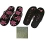 Womens Pink & bLACK jUST MARRIED FLIP FLOPS