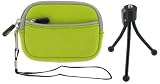 Neoprene Sleeve Case (Neon Green) and Spider Tripod for Nikon Coolpix S8000 14 MP Digital Camera Silver