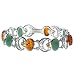  : CERTIFIED GENUINE MULTICOLOR AMBER AVENTURINE GEMSTONE STERLING SILVER ORNAMENT BRACELET