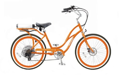 Pedego Step-Through Cruiser Orange with Orange Rims Tire/Seat Package: Standard