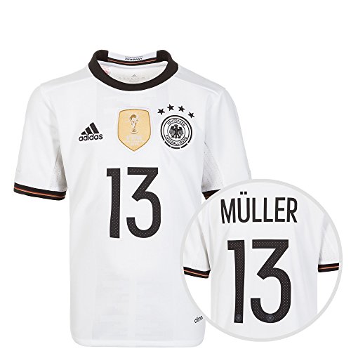 adidas DFB Trikot Home EM 2016 mit Name und Nummer Kinder Thomas Müller, 176 – XL