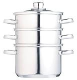 18cm 3 Tier Steamer with glass lid from Cooking Marvellous
