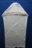 Hooded White Blanket with Pink Flowered Trim (Five preemie and newborn sizes), Tiny Infant Under 1.5 lbs